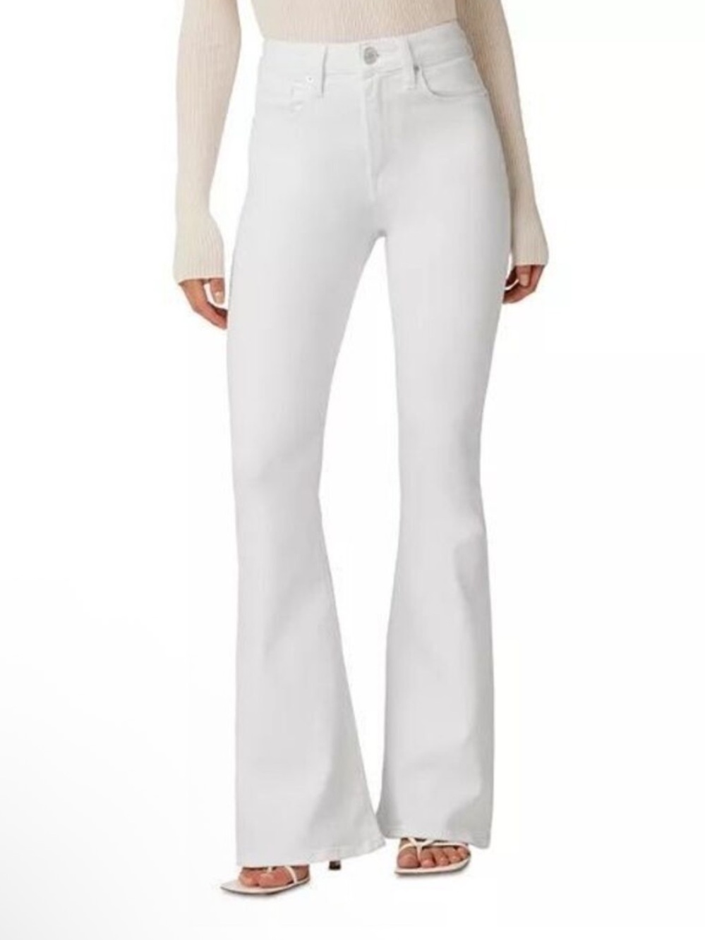 🌻NEW w/tag Hudson Holly White High Rise Flare Jeans Stretch Denim Size 25 $215